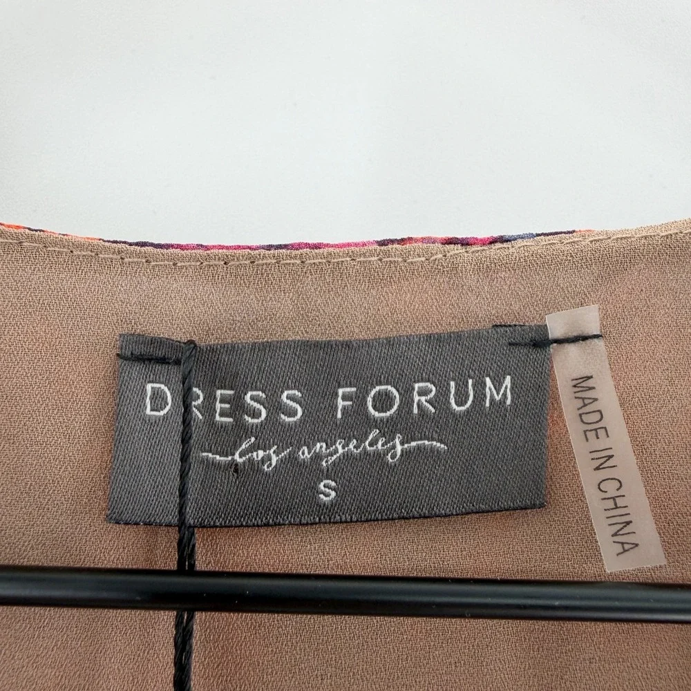 Dress Forum Short Sleeve Floral Button Front Midi Dress in Purple Red Size S NWT - Picture 9 of 13